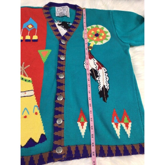 Vintage J Two New York Sz XL Sweater Native American Cardigan Knit Women’s - Picture 5 of 9